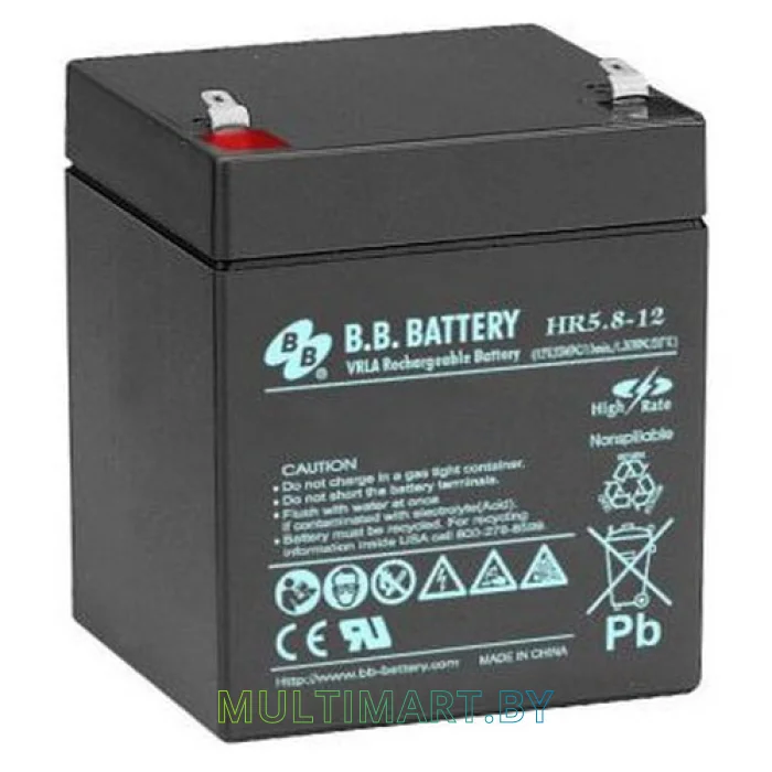 Аккумулятор для ИБП B.B. Battery HR5.8-12 (12В/5.3 А·ч)